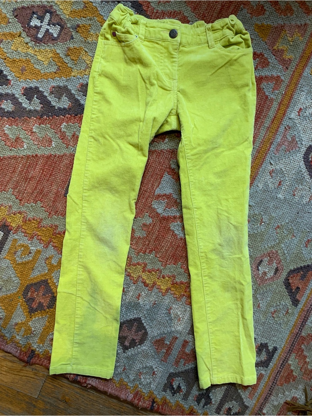 Mini Boden Neon Lime Stretch Corduroy Leggings